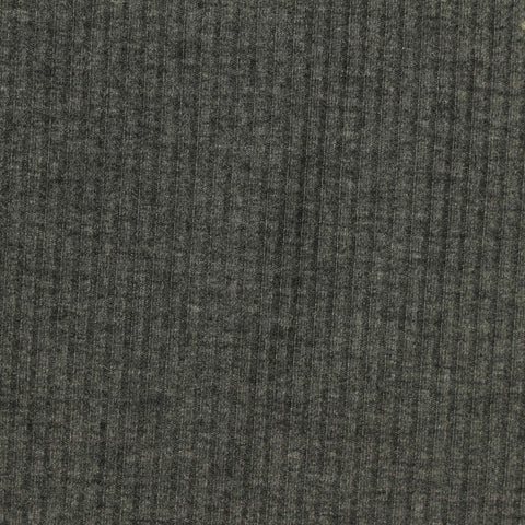 Polyester Viscose Stretch Rib Knit Fabric, 213 gsm, 148 cm — Grey