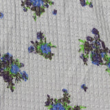 Blue Floral Waffle Knit, Viscose-Poly