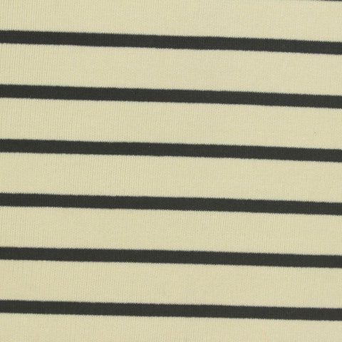 Light Yellow Horizontal-Stripe Scuba Knit, Poly-Modal