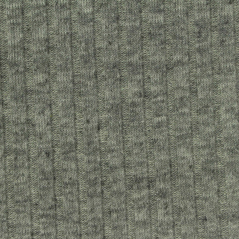 Heathered Grey Marl Rib Knit, Poly-Viscose, 215 gsm