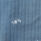 White Floral Rib Knit, Cotton — texture