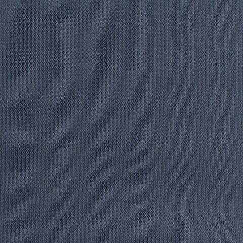 Cotton Polyester Stretch Rib Knit Fabric, 280 gsm, 108 cm — Navy