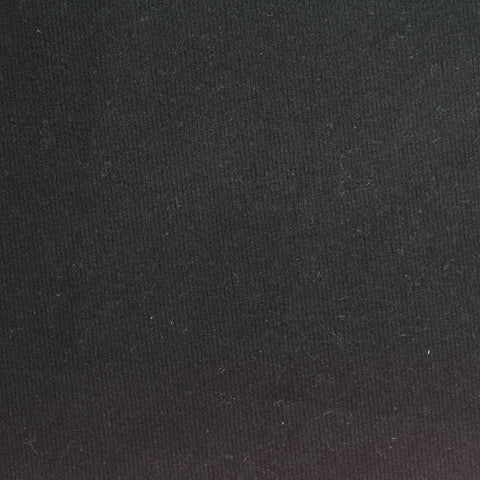 Brushed Viscose Stretch Rib Knit Fabric, 310 gsm, 180 cm — Black