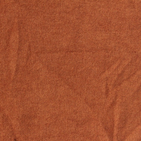 Brushed Polyester Viscose Stretch Chunky Knit Fabric, 195 gsm, 150 cm — Orange