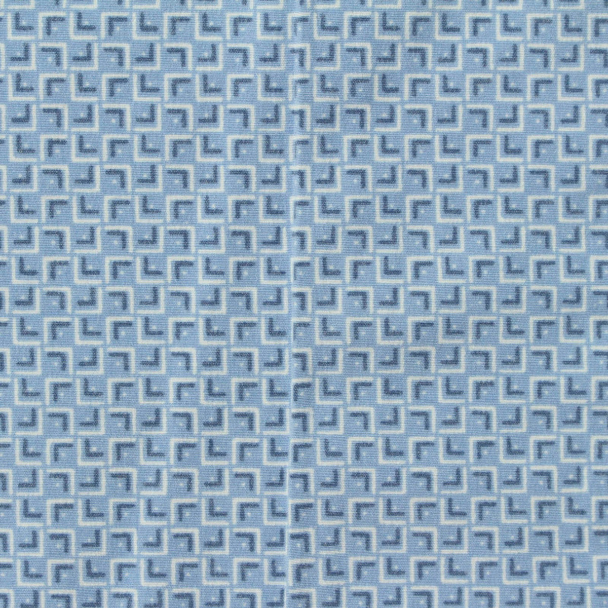 Light Blue Geometric Knit, Poly-Cotton