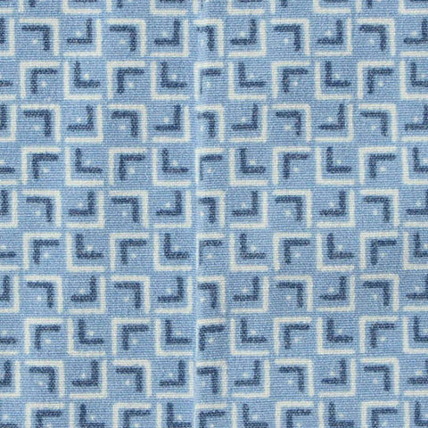Light Blue Geometric Knit, Poly-Cotton