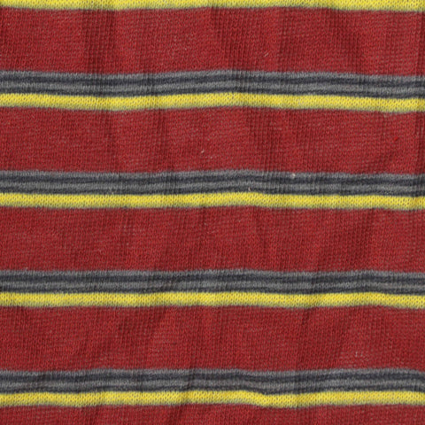 Red Horizontal-Stripe Jersey Knit, Cotton, 150 gsm