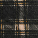 Dark Green Plaid Rib Knit, Cotton-Poly