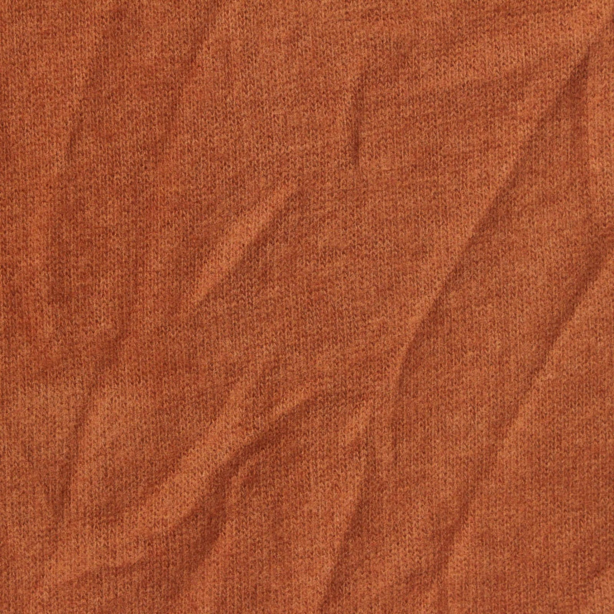 Brushed Polyester Viscose Stretch Chunky Knit Fabric, 180 gsm, 150 cm — Orange