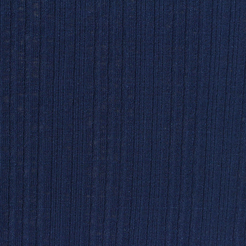 Polyester Stretch Rib Knit Fabric, 180 gsm, 148 cm — Navy