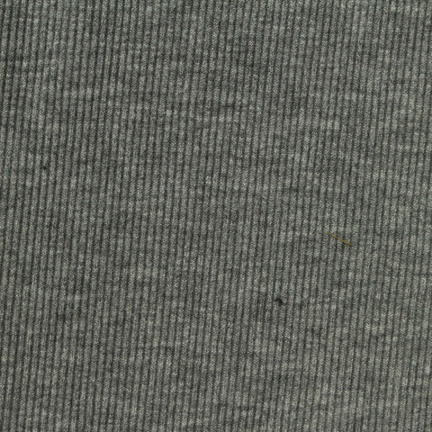Grey Heather Rib Knit, Poly-Viscose, 215 gsm