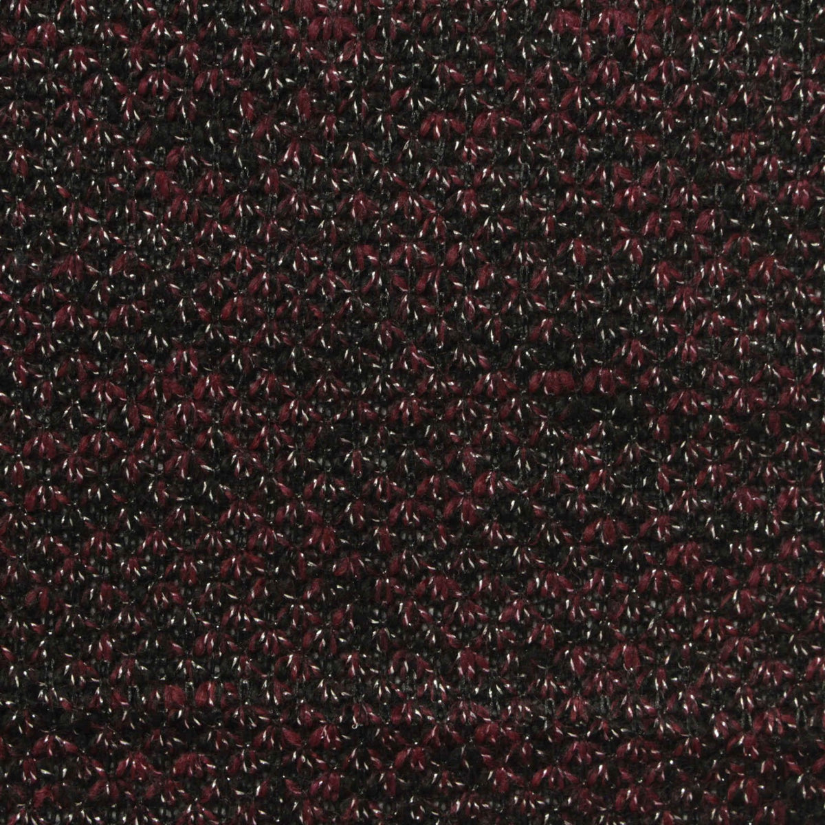 Dark Red Leaf Interlock Knit, Polyester