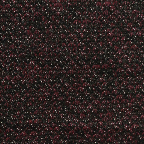 Dark Red Leaf Interlock Knit, Polyester