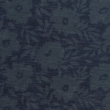 Dark Blue Tone-on-Tone Floral Jersey Knit, Polyester