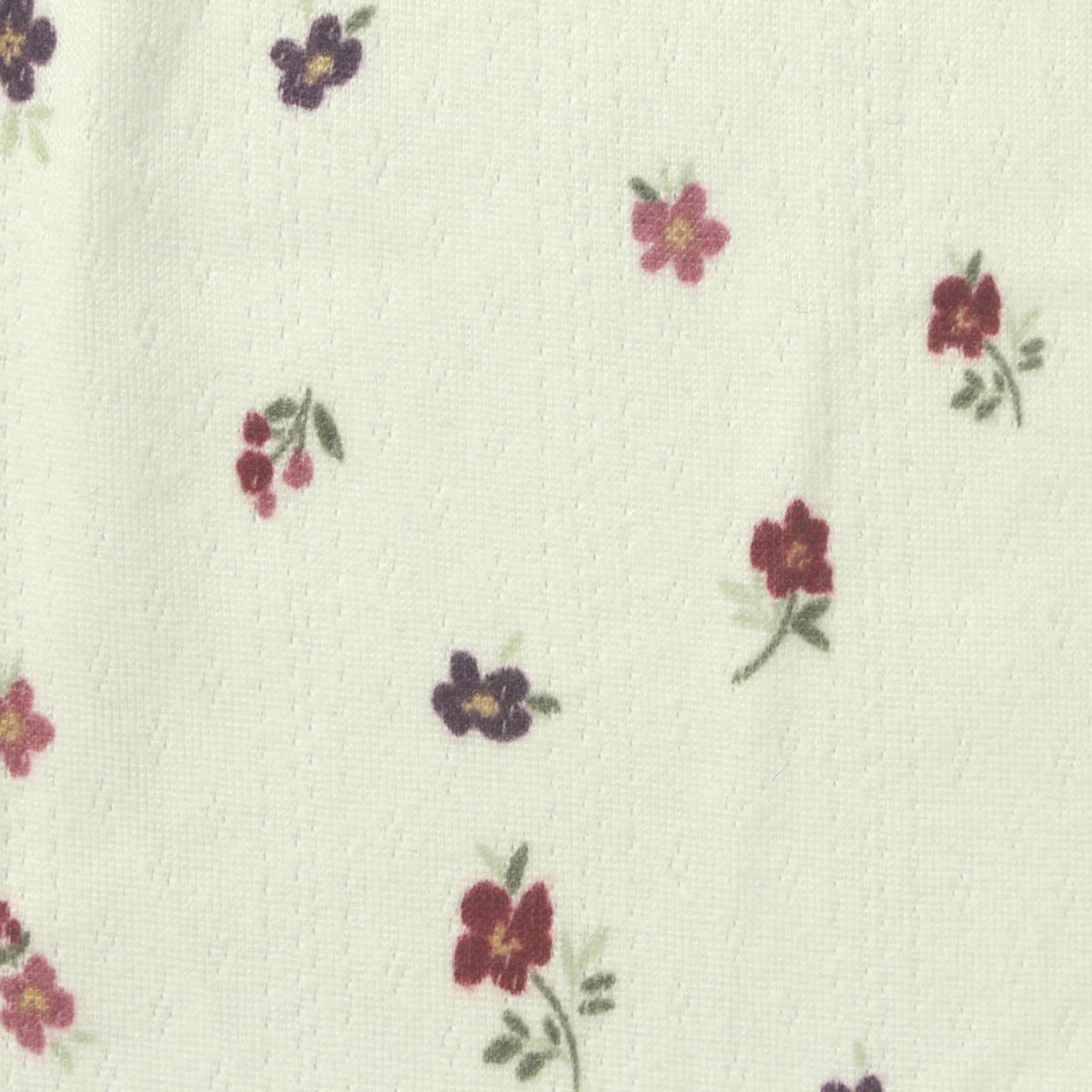 Purple Floral Rib Knit, Polyester, 180 gsm