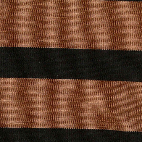 Brown Horizontal-Stripe Jersey Knit, Tencel Lyocell-Poly