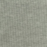 Heather Polyester Viscose Stretch Rib Knit Fabric, 304 gsm, 128 cm — Grey