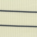 Dark Grey Horizontal-Stripe Rib Knit, Poly-Viscose