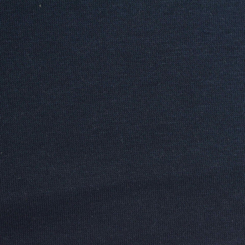 Brushed Cotton Polyester French Terry Fabric, 247 gsm, 172 cm — Navy