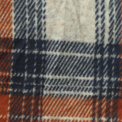 Navy Plaid Interlock Knit, Poly-Viscose