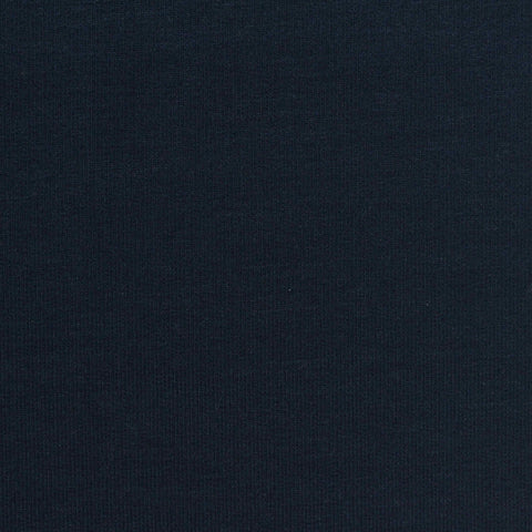Polyester Viscose Stretch French Terry Fabric, 298 gsm, 170 cm — Navy