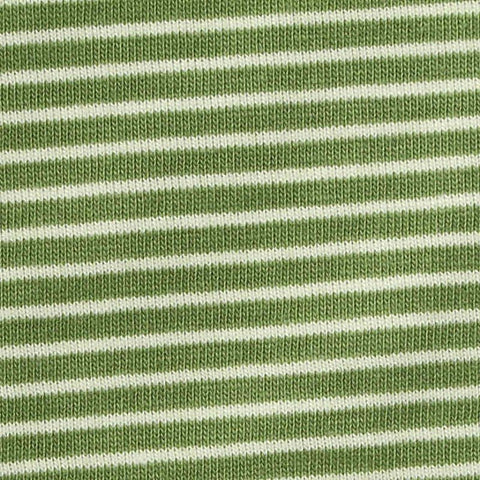 Green Horizontal-Stripe Jersey Knit, Cotton-Poly, 167 gsm
