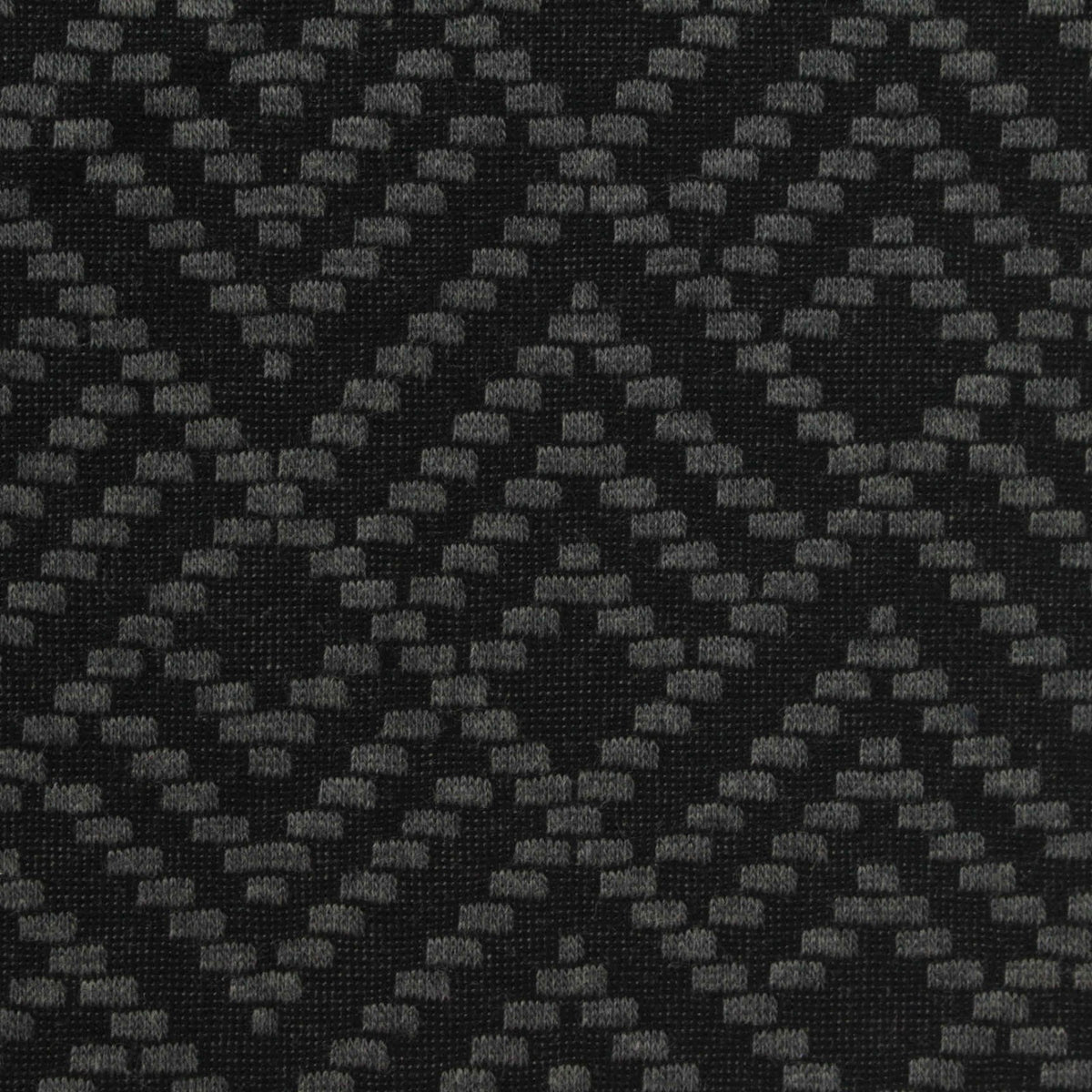 Black Geometric Interlock Knit, Poly-Cotton, 217 gsm