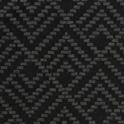 Black Geometric Interlock Knit, Poly-Cotton, 217 gsm