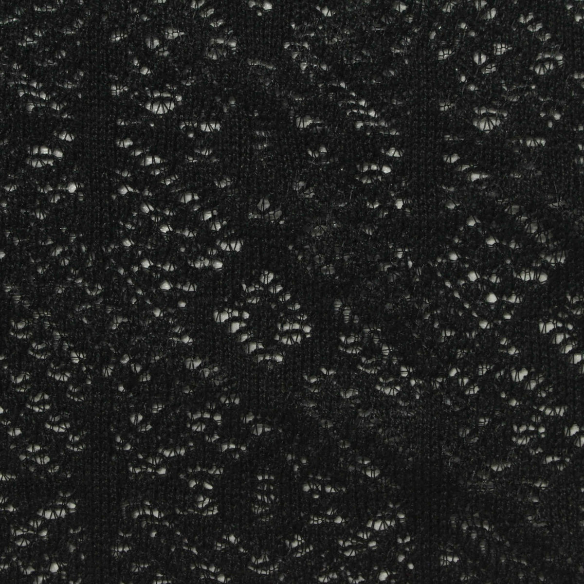 Black Openwork Chunky Knit, Polyester, 265 gsm