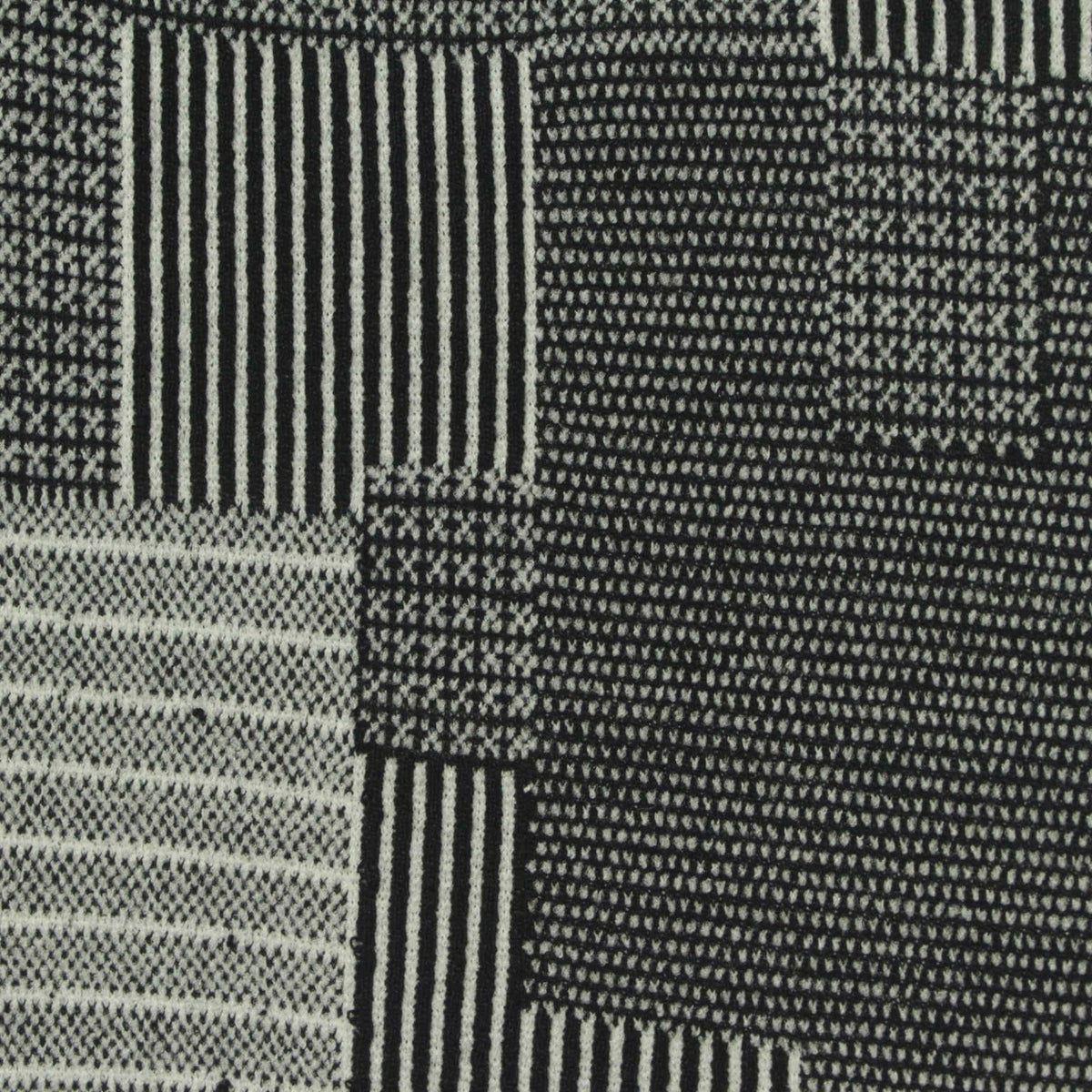 Black Stripes Interlock Knit, Polyester