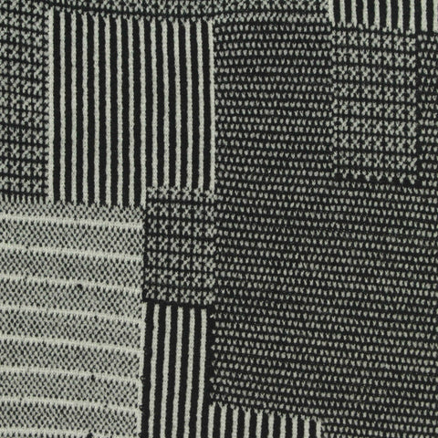 Black Stripes Interlock Knit, Polyester