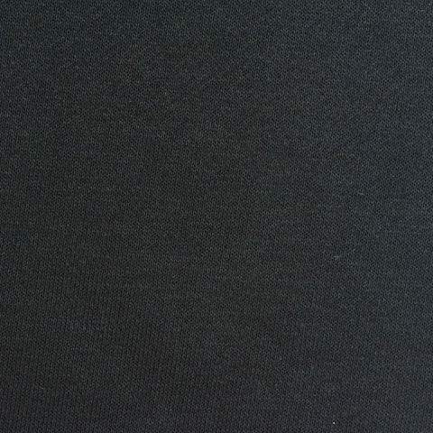 Brushed Polyester Cotton French Terry Fabric, 265 gsm, 180 cm — Black