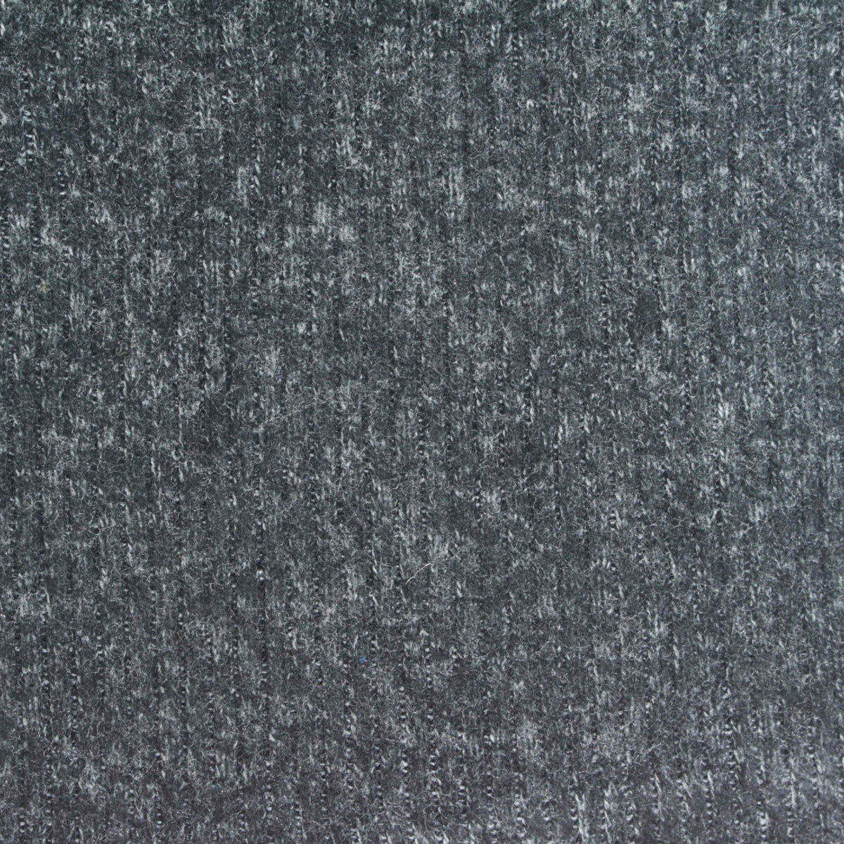 Dark Grey Marl Rib Knit, Viscose-Poly, 312 gsm