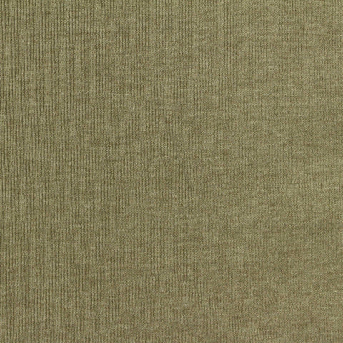 Heathered Green Marl Rib Knit, Poly-Viscose, 210 gsm