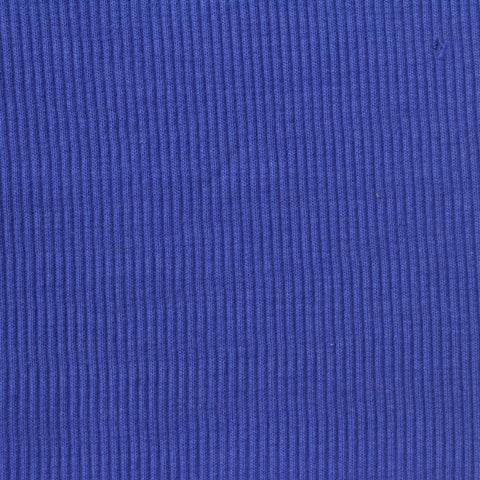 Cotton Stretch Rib Knit Fabric, 290 gsm, 154 cm — Blue