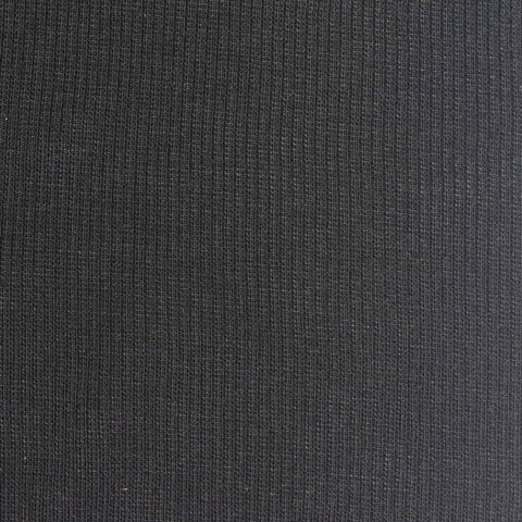Polyester Stretch Rib Knit Fabric, 375 gsm, 130 cm — Black