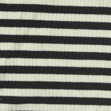 Black Horizontal-Stripe Rib Knit, Poly-Viscose