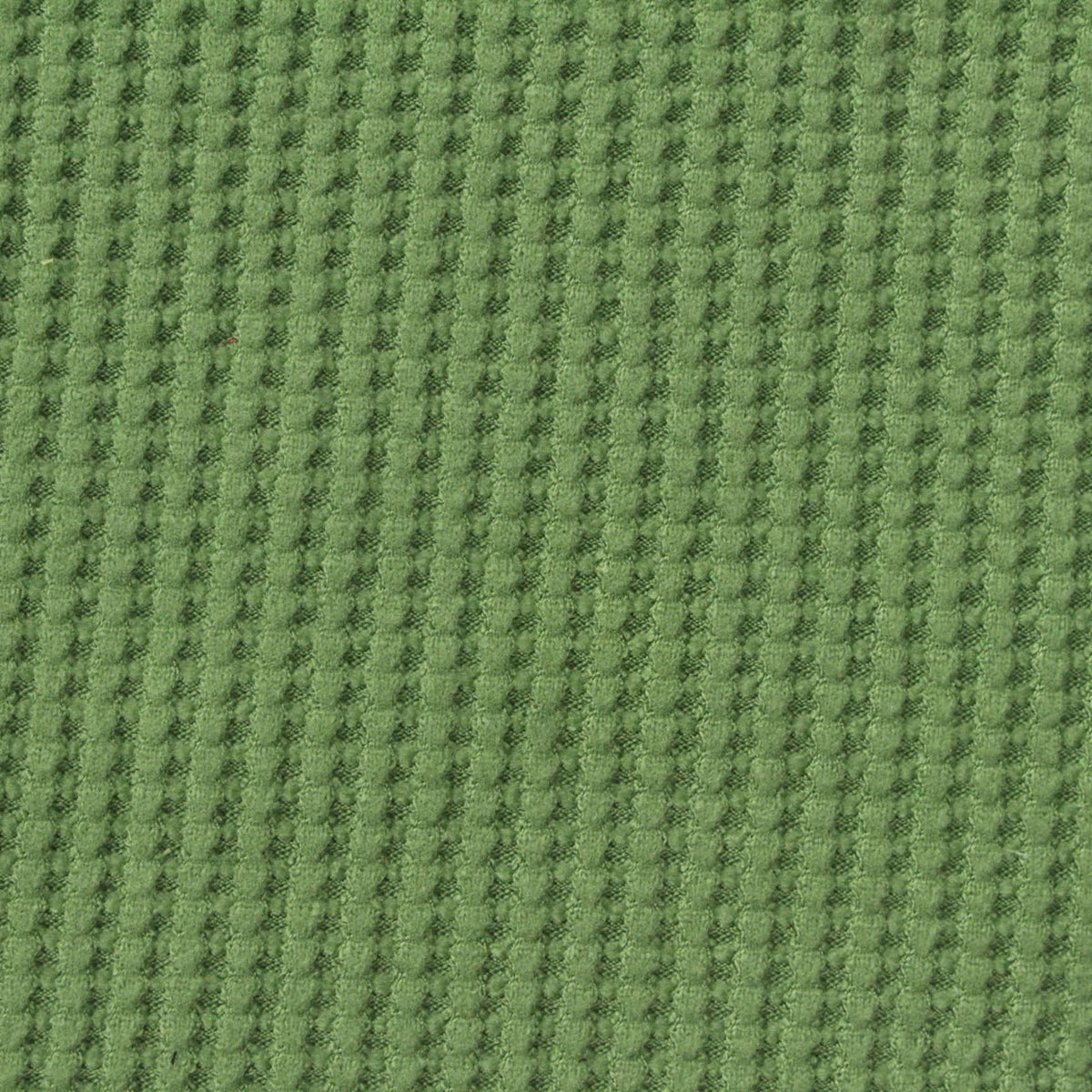 Brushed Polyester Stretch Waffle Knit Fabric, 250 gsm, 145 cm — Green