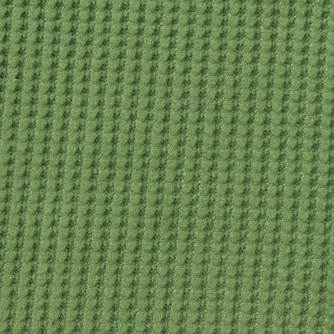 Brushed Polyester Stretch Waffle Knit Fabric, 250 gsm, 145 cm — Green
