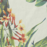 Orange Flowers Woven, Viscose-Poly