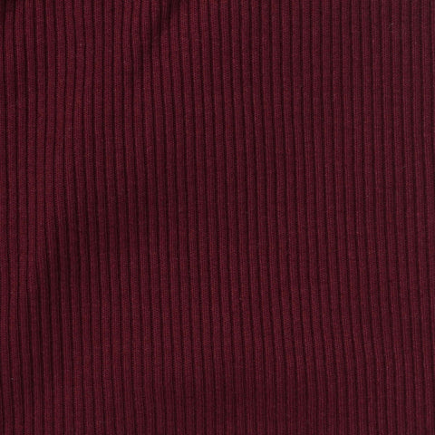 Cotton Polyester Stretch Rib Knit Fabric, 320 gsm, 145 cm — Red