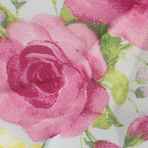 Pink Roses Chiffon, Polyester, 50 gsm