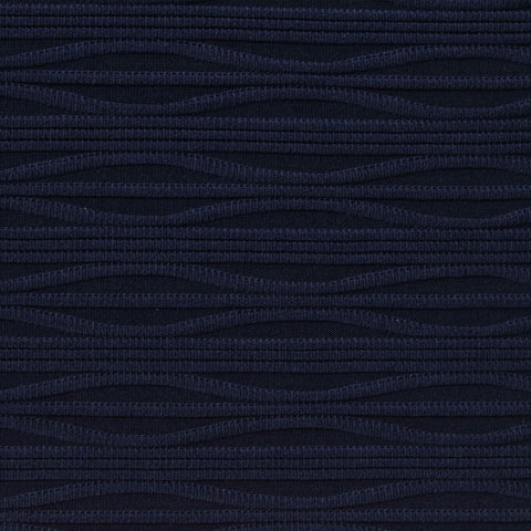 Navy Horizontal-Line Jersey Knit, Polyester