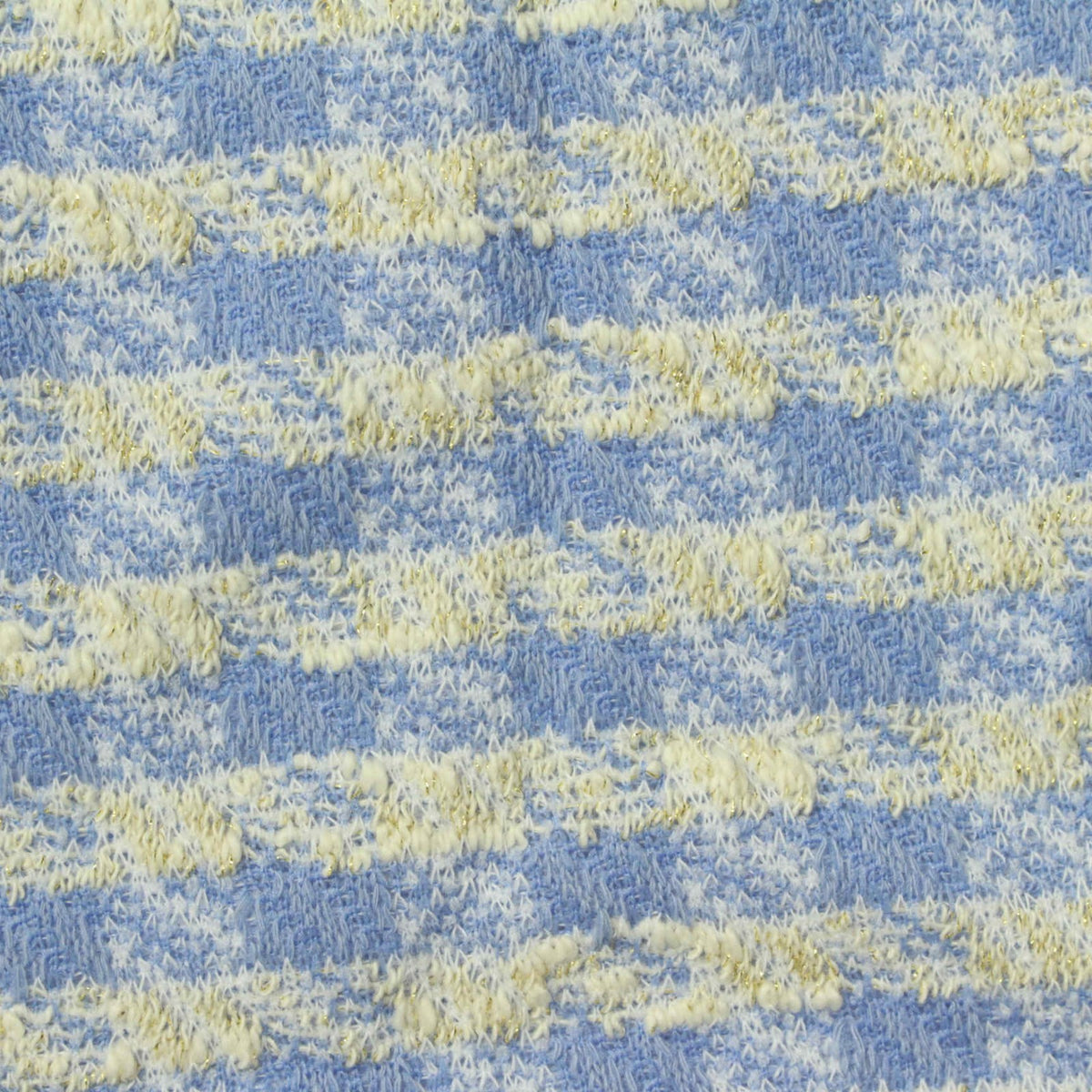 Light Blue Stripes Bouclé, Poly-Cotton