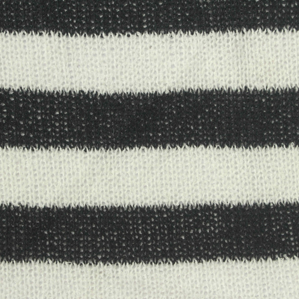 Black Horizontal-Stripe Jersey Knit, Polyester, 210 gsm, 148 cm