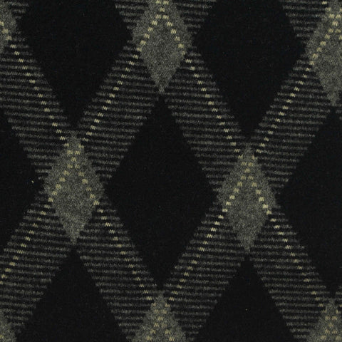 Black Argyle Interlock Knit, Poly-Viscose