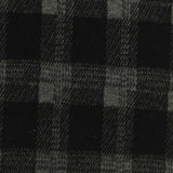 Black Plaid Interlock Knit, Poly-Viscose