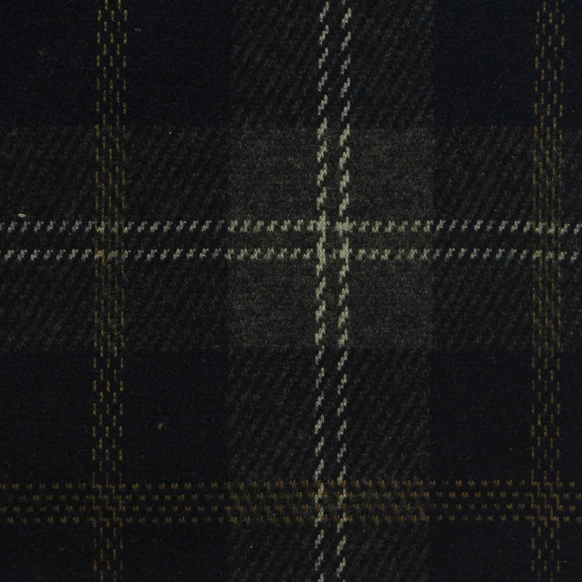 Dark Grey Plaid Interlock Knit, Poly-Viscose, 318 gsm