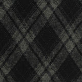 Dark Grey Diagonal-Plaid Interlock Knit, Poly-Viscose