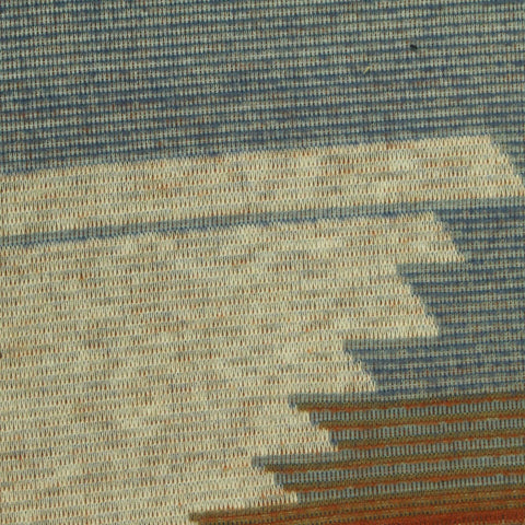 Blue Geometric Interlock Knit, Poly-Viscose, 214 gsm